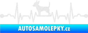 Samolepka Srdeční tep 006 levá čivava Ultra Metalic bílá