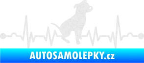 Samolepka Srdeční tep 007 pravá pitbull Ultra Metalic bílá