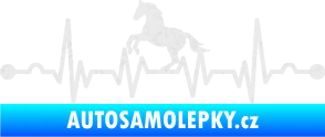 Samolepka Srdeční tep 010 levá  koník Ultra Metalic bílá