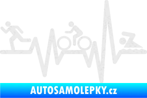 Samolepka Srdeční tep 012 levá triatlon Ultra Metalic bílá