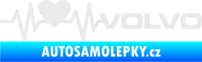 Samolepka Srdeční tep 021 pravá volvo srdcem Ultra Metalic bílá