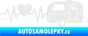 Samolepka Srdeční tep 030 pravá kempování Ultra Metalic bílá