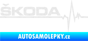 Samolepka Srdeční tep 034 levá Škoda Ultra Metalic bílá