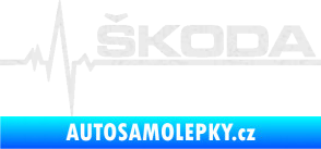 Samolepka Srdeční tep 034 pravá Škoda Ultra Metalic bílá