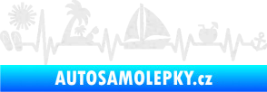 Samolepka Srdeční tep 094 pravá dovolená u moře Ultra Metalic bílá