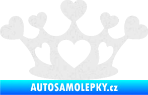 Samolepka Srdíčka korunka Ultra Metalic bílá