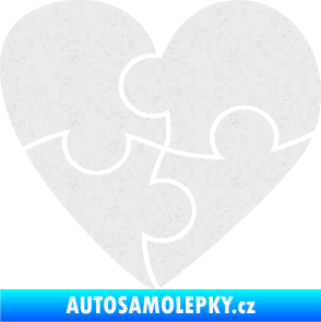 Samolepka Srdíčko 018 pravá puzzle Ultra Metalic bílá