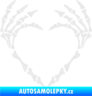 Samolepka Srdíčko z kostí Ultra Metalic bílá