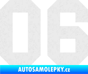Samolepka Startovní číslo 06 Ultra Metalic bílá