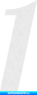 Samolepka Startovní číslo 1 typ 3 Ultra Metalic bílá