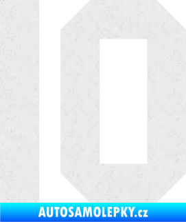 Samolepka Startovní číslo 10 Ultra Metalic bílá