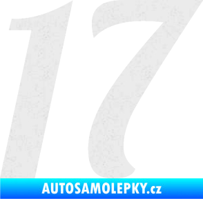 Samolepka Startovní číslo 17 typ 3        Ultra Metalic bílá