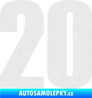 Samolepka Startovní číslo 20 typ 2       Ultra Metalic bílá