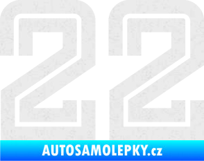 Samolepka Startovní číslo 22 typ 7 Ultra Metalic bílá