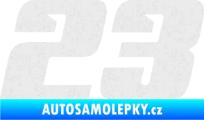 Samolepka Startovní číslo 23 typ 6 Ultra Metalic bílá