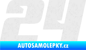 Samolepka Startovní číslo 24 typ 6 Ultra Metalic bílá