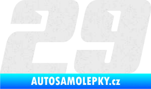 Samolepka Startovní číslo 29 typ 6 Ultra Metalic bílá