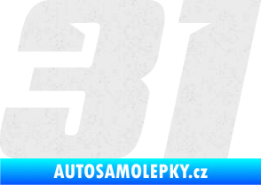 Samolepka Startovní číslo 31 typ 6 Ultra Metalic bílá