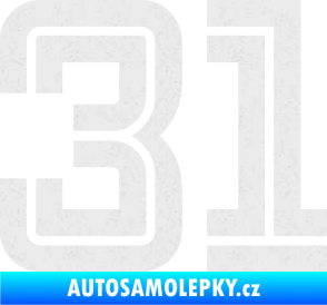 Samolepka Startovní číslo 31 typ 7 Ultra Metalic bílá