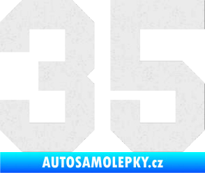 Samolepka Startovní číslo 35 Ultra Metalic bílá