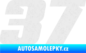 Samolepka Startovní číslo 37 typ 6 Ultra Metalic bílá