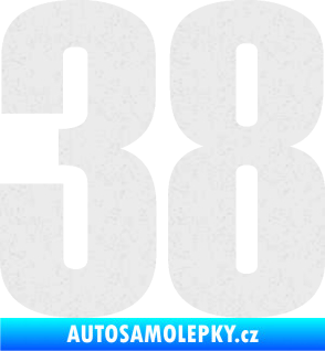 Samolepka Startovní číslo 38 typ 2     Ultra Metalic bílá