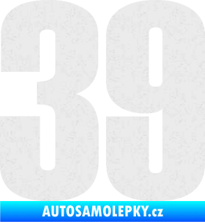 Samolepka Startovní číslo 39 typ 2      Ultra Metalic bílá