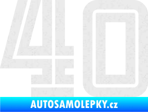 Samolepka Startovní číslo 40 typ 7 Ultra Metalic bílá