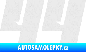 Samolepka Startovní číslo 44 typ 6 Ultra Metalic bílá