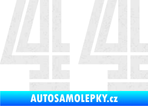 Samolepka Startovní číslo 44 typ 7 Ultra Metalic bílá