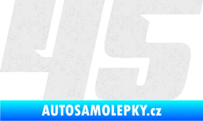 Samolepka Startovní číslo 45 typ 6 Ultra Metalic bílá