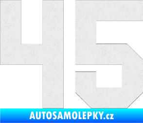 Samolepka Startovní číslo 45 Ultra Metalic bílá