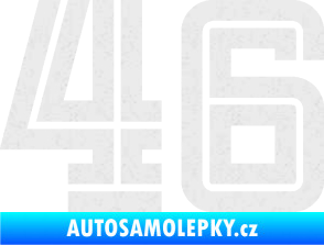 Samolepka Startovní číslo 46 typ 7 Ultra Metalic bílá
