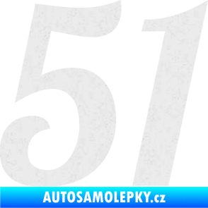 Samolepka Startovní číslo 51 typ 3 Ultra Metalic bílá