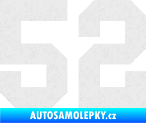 Samolepka Startovní číslo 52 Ultra Metalic bílá