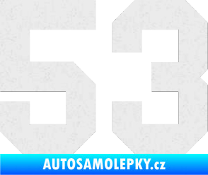 Samolepka Startovní číslo 53 Ultra Metalic bílá