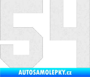 Samolepka Startovní číslo 54 Ultra Metalic bílá