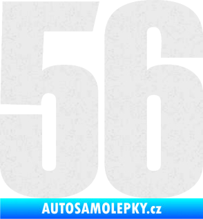 Samolepka Startovní číslo 56 typ 2   Ultra Metalic bílá