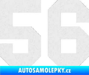 Samolepka Startovní číslo 56 Ultra Metalic bílá