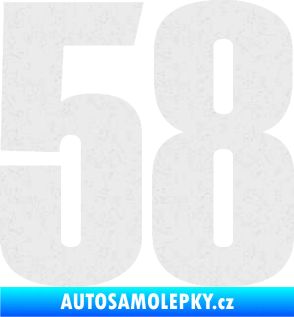 Samolepka Startovní číslo 58 typ 2    Ultra Metalic bílá