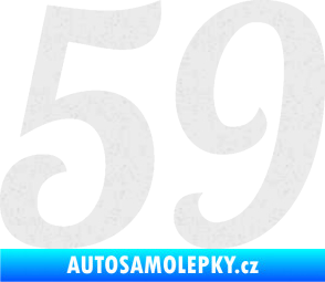 Samolepka Startovní číslo 59 typ 3 Ultra Metalic bílá