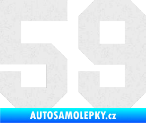 Samolepka Startovní číslo 59 Ultra Metalic bílá