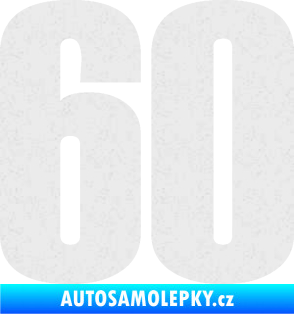 Samolepka Startovní číslo 60 typ 2     Ultra Metalic bílá