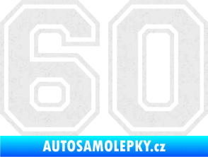 Samolepka Startovní číslo 60 typ 4 Ultra Metalic bílá