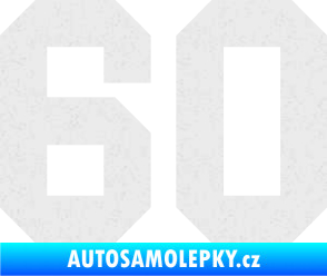 Samolepka Startovní číslo 60 Ultra Metalic bílá