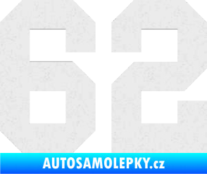 Samolepka Startovní číslo 62 Ultra Metalic bílá