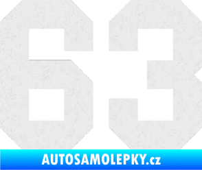 Samolepka Startovní číslo 63 Ultra Metalic bílá