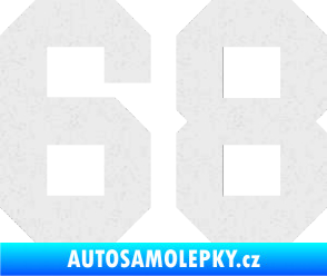 Samolepka Startovní číslo 68 Ultra Metalic bílá