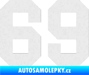 Samolepka Startovní číslo 69 Ultra Metalic bílá