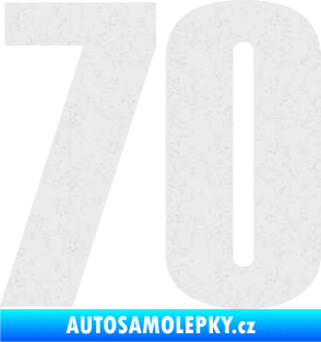 Samolepka Startovní číslo 70 typ 2         Ultra Metalic bílá